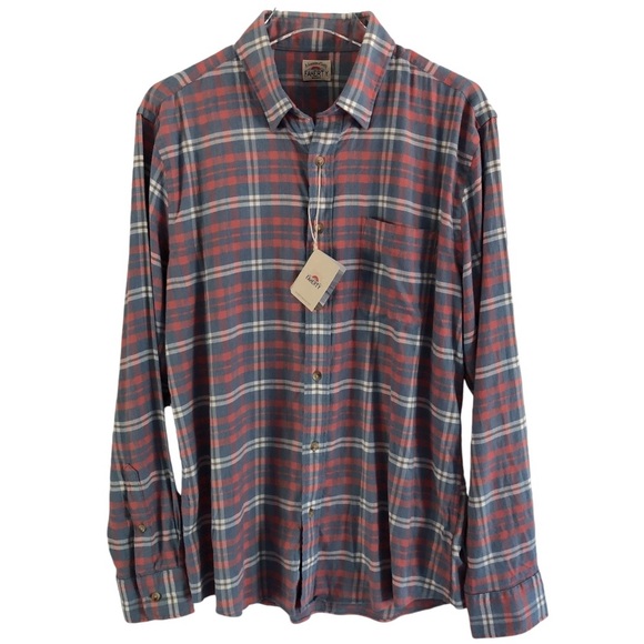 Faherty Other - Faherty Mens Shirt The All Time Flannel Niagara River Plaid Red Blue Size Large